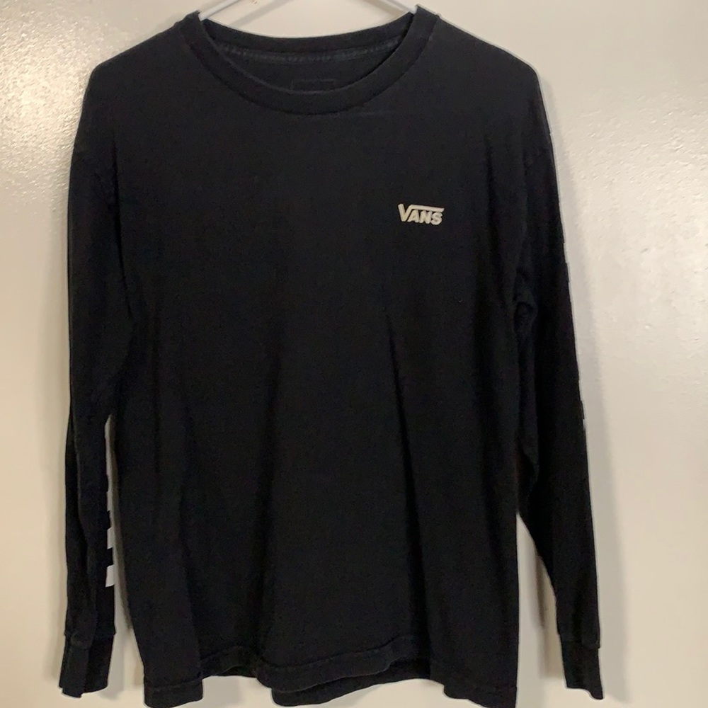 Boys Black Long Sleeve Vans Shirt